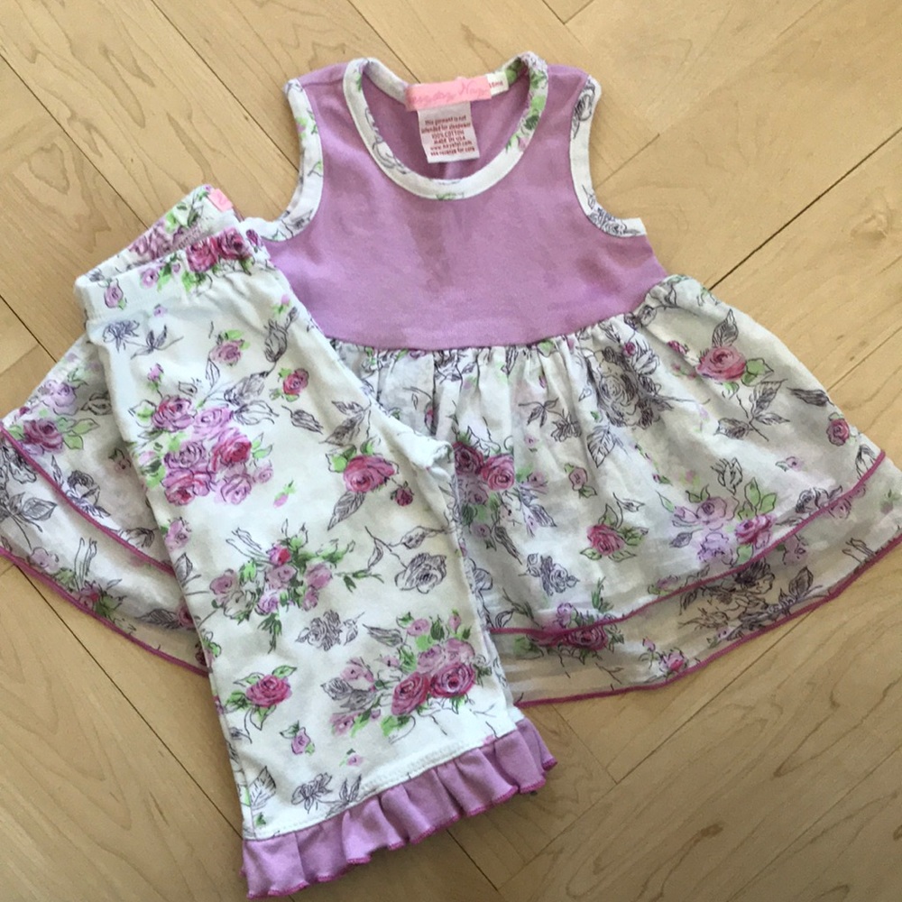 Everyday Nay 2 Piece lavender floral ruffle outfit